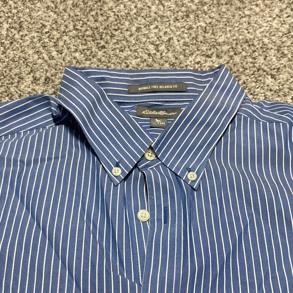 Eddie Bauer Blue Striped Casual Shirt - Picture 3 of 4